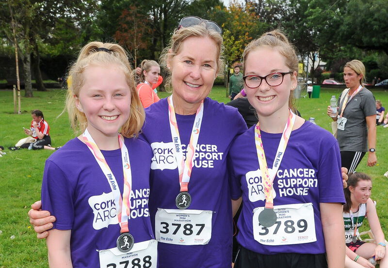 Soibhan Lavery from Mallow and her daughters Eimear and Niamh, after completing the Echo Women's Mini Marathon. Picture: David Keane. Soibhan Lavery from Mallow and her daughters Eimear and Niamh, after completing the Echo Women's Mini Marathon. Picture: David Keane.