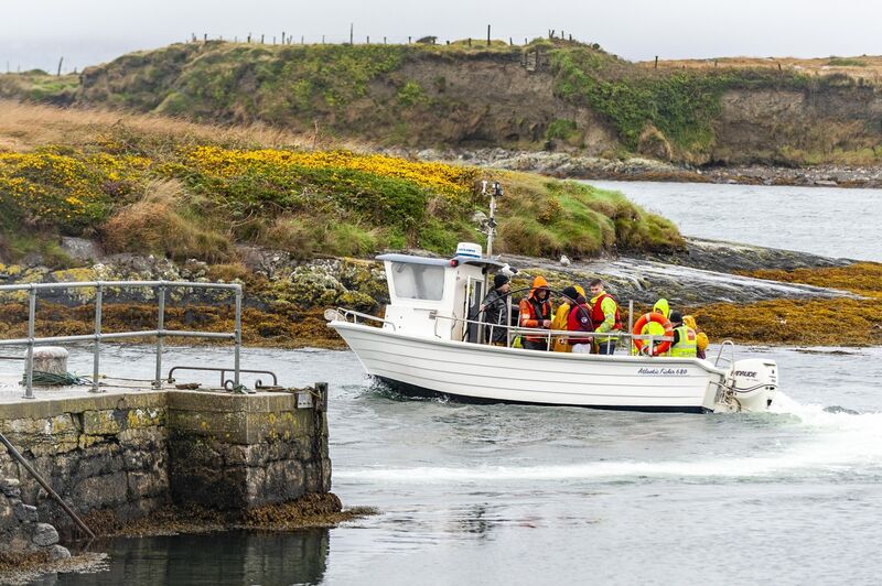 A local fishing boat sets out from Dunmanus Pier to search the waters of Dunmanus Bay for missing fisherman Kodie Healy.