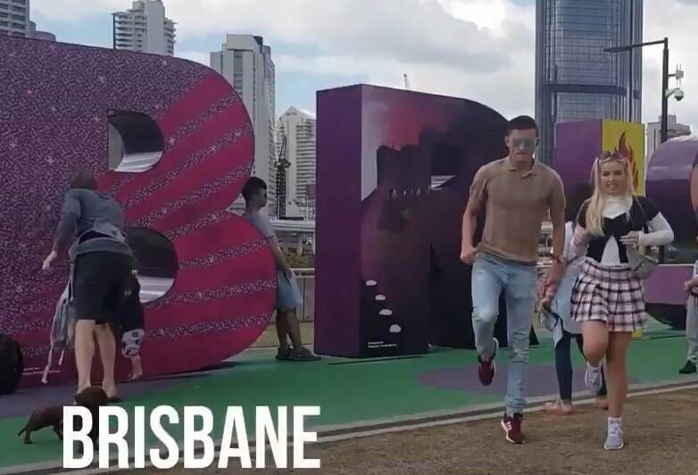 John and Eveanna performing The Young Offenders dance in Brisbane.