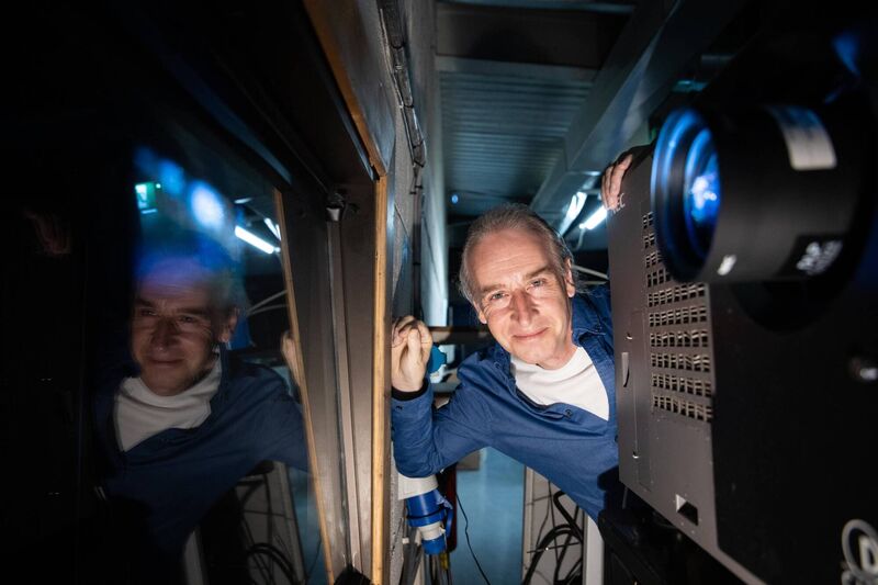 Projectionist David Gould who has worked in the cinema since it opened in the projection room. Pic Darragh Kane