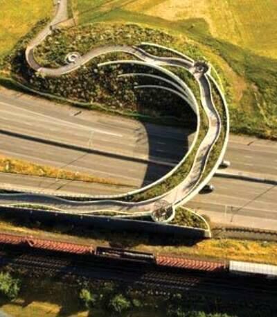 Original concepts for pedestrian/cycling bridge which will span the South Ring Road from Vernon Mount to Tramore Valley Park were inspired by this Canadian bridge.