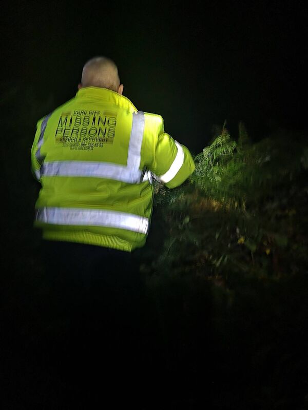 CCMPSAR volunteer on a rescue mission in Fermoy last night (Picture: Cork City Missing Persons Search and Recovery Facebook)