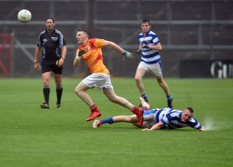 St John's Denis Kelleher breaks from Ballyphehane's Jamie O'Brien. Picture: Eddie O'Hare