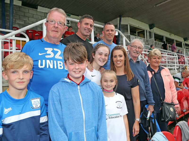 Friends and family of Adam O'Reilly, Alex Barrett, John Deasy, Adam Cummins, Kieran, Sophie, Lucy and Caroline O'Reilly, Ian Barrett, Joe and Geraldine O'Reilly. Picture: Jim Coughlan.