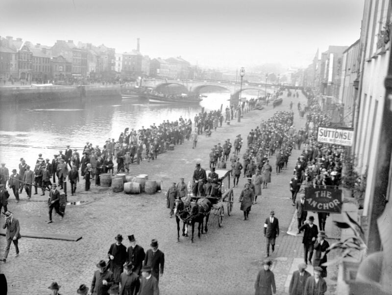 Funeral of General Michael Collins proceeds along Patrick's Quay, Cork in August 28, 1922. Funeral of General Michael Collins proceeds along Patrick's Quay, Cork in August 28, 1922.