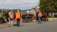 Horse and cart and hummer on set for  filming of Young Offenders in Cork