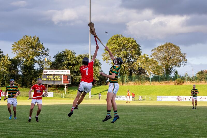 Charleville's Cathal Carroll and Glen Rovers Patrick Horgan clash the ash as they jump for possession. Picture: John Delea. Charleville's Cathal Carroll and Glen Rovers Patrick Horgan clash the ash as they jump for possession. Picture: John Delea.