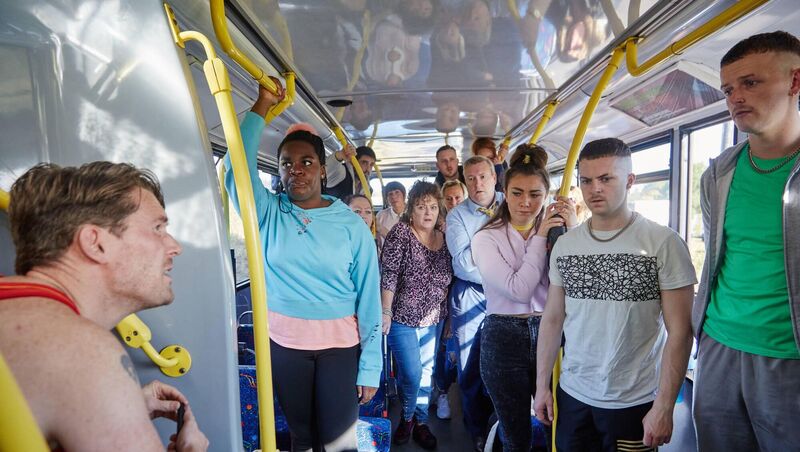 Demi as Linda in the Young Offenders in the now-famous bus scene. Photographer: Miki Barlok