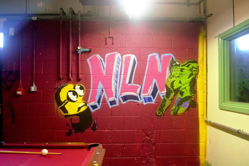 ABOVE: Students’ graffiti on the centre’s social room. ABOVE: Students’ graffiti on the centre’s social room.