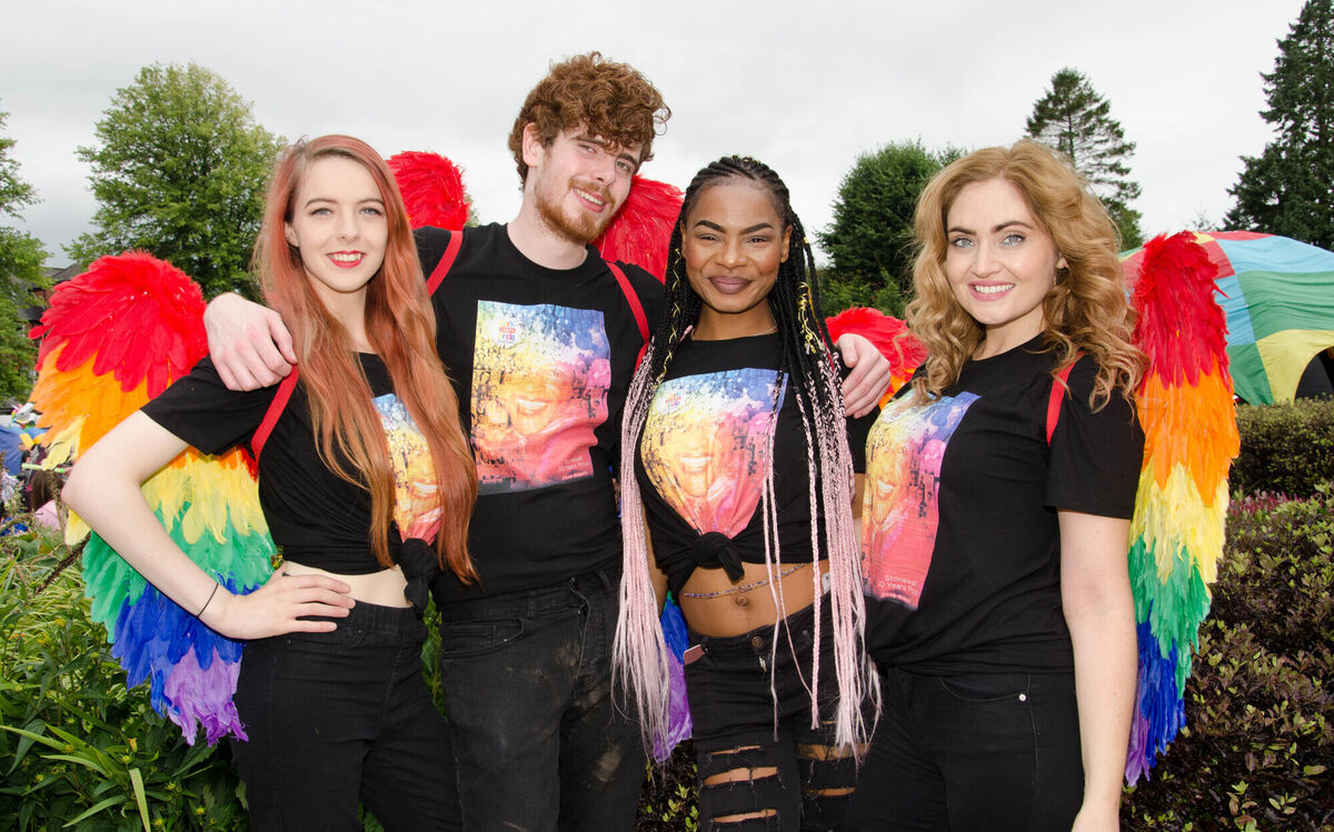 Pictured at the Pride Week Family Fun Day at Fitzgeralds Park in Cork were Prride Promo Crew members Toni Murphy, Anthony Cooney, Gift Duru and Edelle Notte. Picture: Howard Crowdy