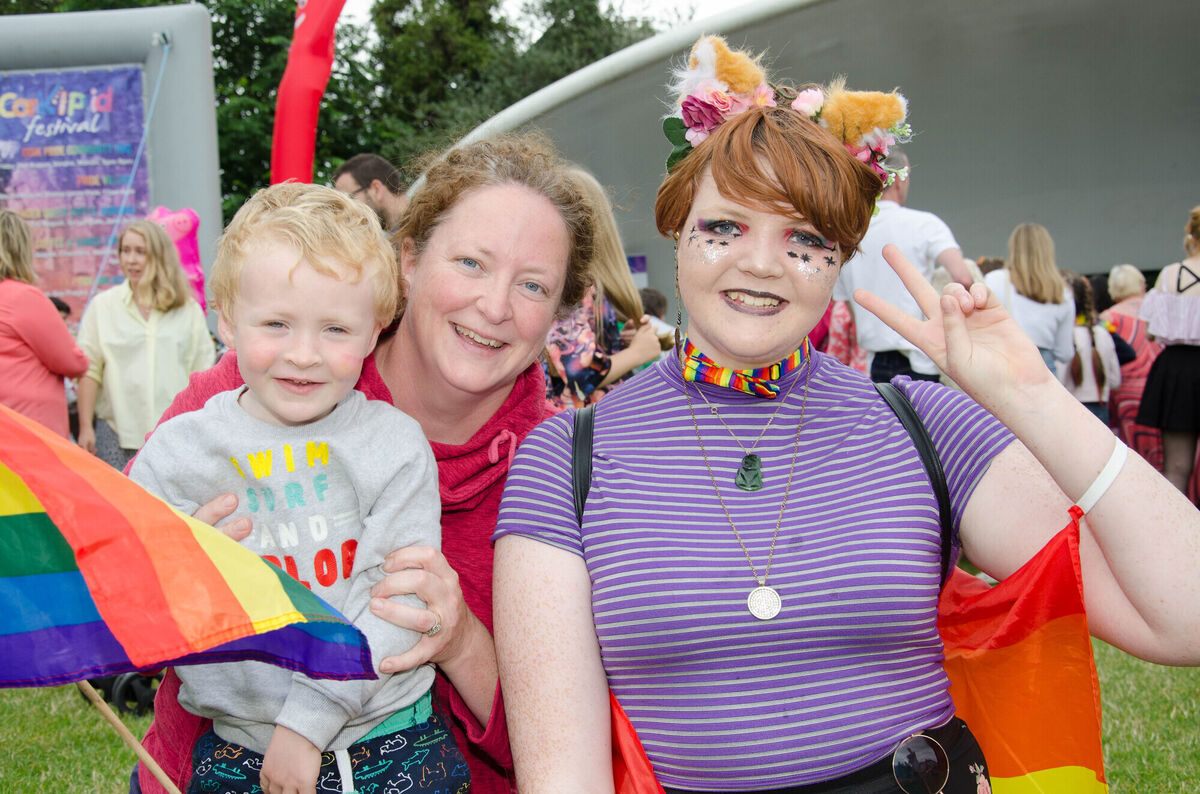 Jonah and Brenda Wall with Rose Wall Thompson seen at the Pride Week Family Fun Day at Fitzgerald's Park. Picture: Howard Crowdy