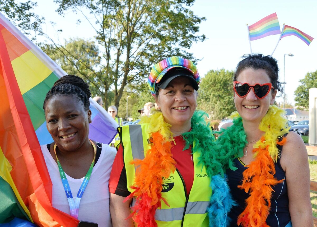 At the Rainbow Run 5k at the Regional Park, Ballincollig, which was run in conjunction with Ballincollig parkrun, Frontrunners Cork and Cork Pride, were (from left) Norma Macala, Kinsale; Suzi Quirke, Ballincollig and Norma Scannell, Ovens. Picture Denis Minihane.