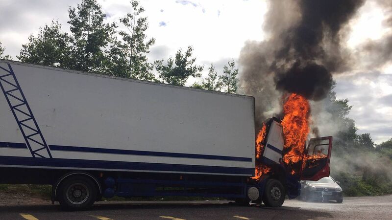 Cork firefighters tackle truck fire near Carrigaline