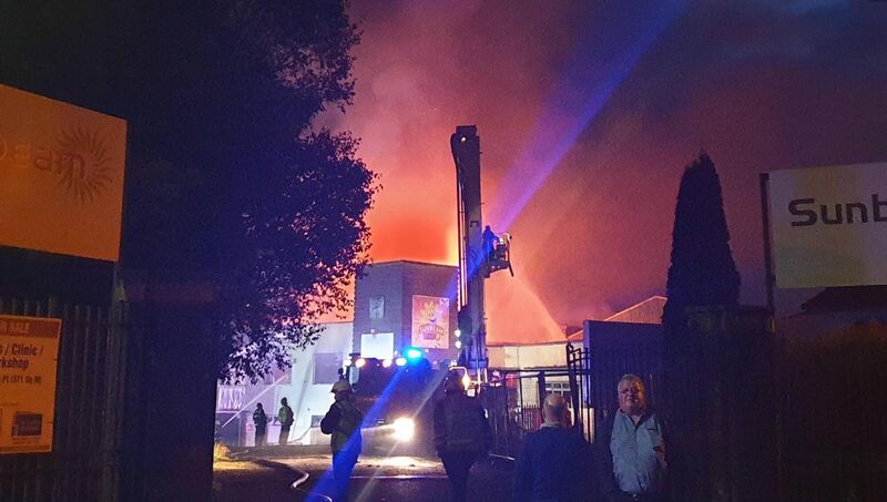 Fire crews battling the fire at the Sunbeam Industrial Estate on Redforge Rd. Fire crews battling the fire at the Sunbeam Industrial Estate on Redforge Rd.