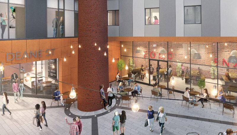 The interior courtyard of the planned new Dean Street hotel incorporating the industrial chimney on the site. Pic: BKD Architects The interior courtyard of the planned new Dean Street hotel incorporating the industrial chimney on the site. Pic: BKD Architects