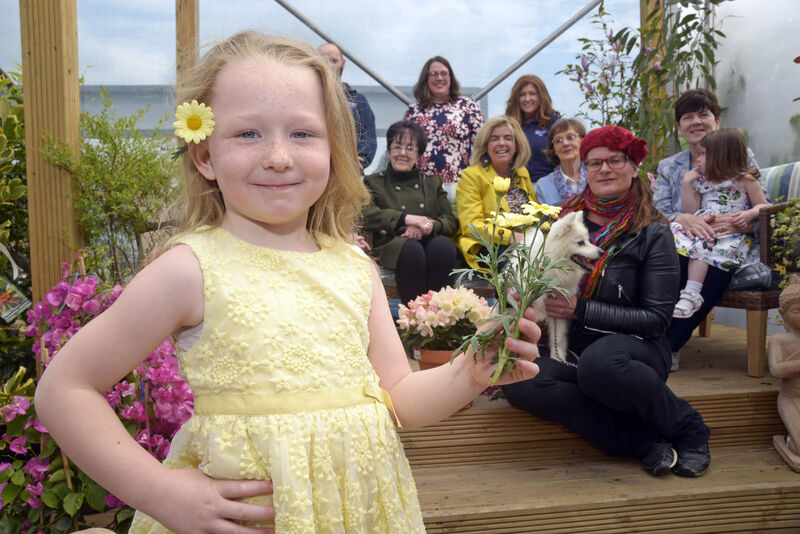 Ria McCarthy aged 5 who helped launched the picture postcard garden entry for Bloom.