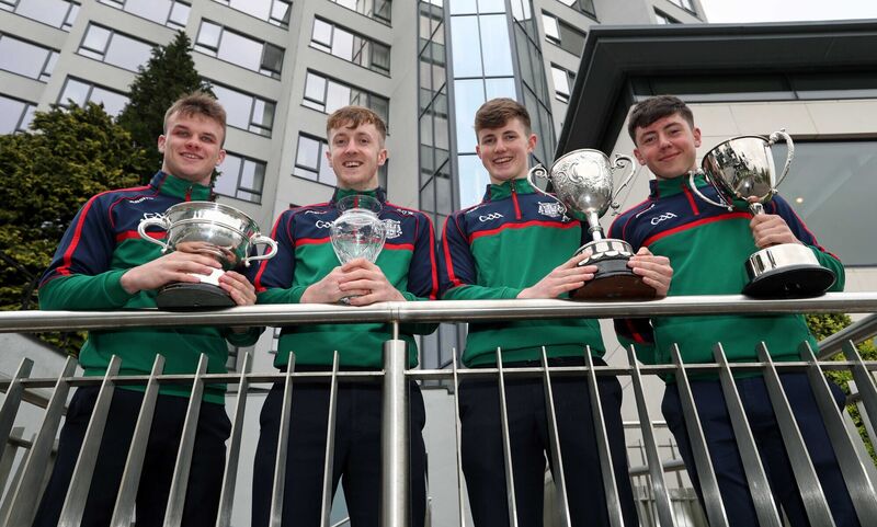 Conor McMahon, Kieran Twomey, Conor Corbett and Niall O'Riordan with the award. Picture: Jim Coughlan. Conor McMahon, Kieran Twomey, Conor Corbett and Niall O'Riordan with the award. Picture: Jim Coughlan.