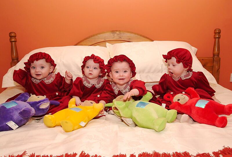 The Murphy Quads, (l. to r.) Kellie, Katie, Shauna and Amy all set for their first Christmas at home in Riverstick.Pic: Brian Lougheed