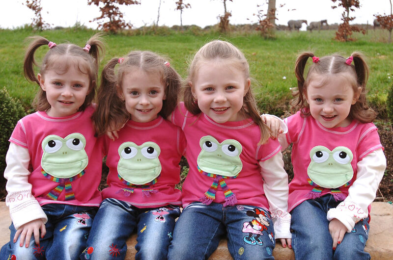 The Murphy quads celebrating their fourth birthday, from left: Katie, Shauna, Amy and Kellie.Pic: Brian Lougheed