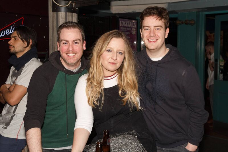 John Hazlett, Laura Salmina and Ryan Hazmett (All Limerick) (All UCC) enjoying themselves in An Brog in Cork City. Credit: Damian Coleman. John Hazlett, Laura Salmina and Ryan Hazmett (All Limerick) (All UCC) enjoying themselves in An Brog in Cork City. Credit: Damian Coleman.