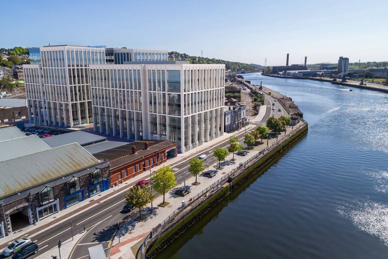 An artist image of the completed project at Penrose Dock. 