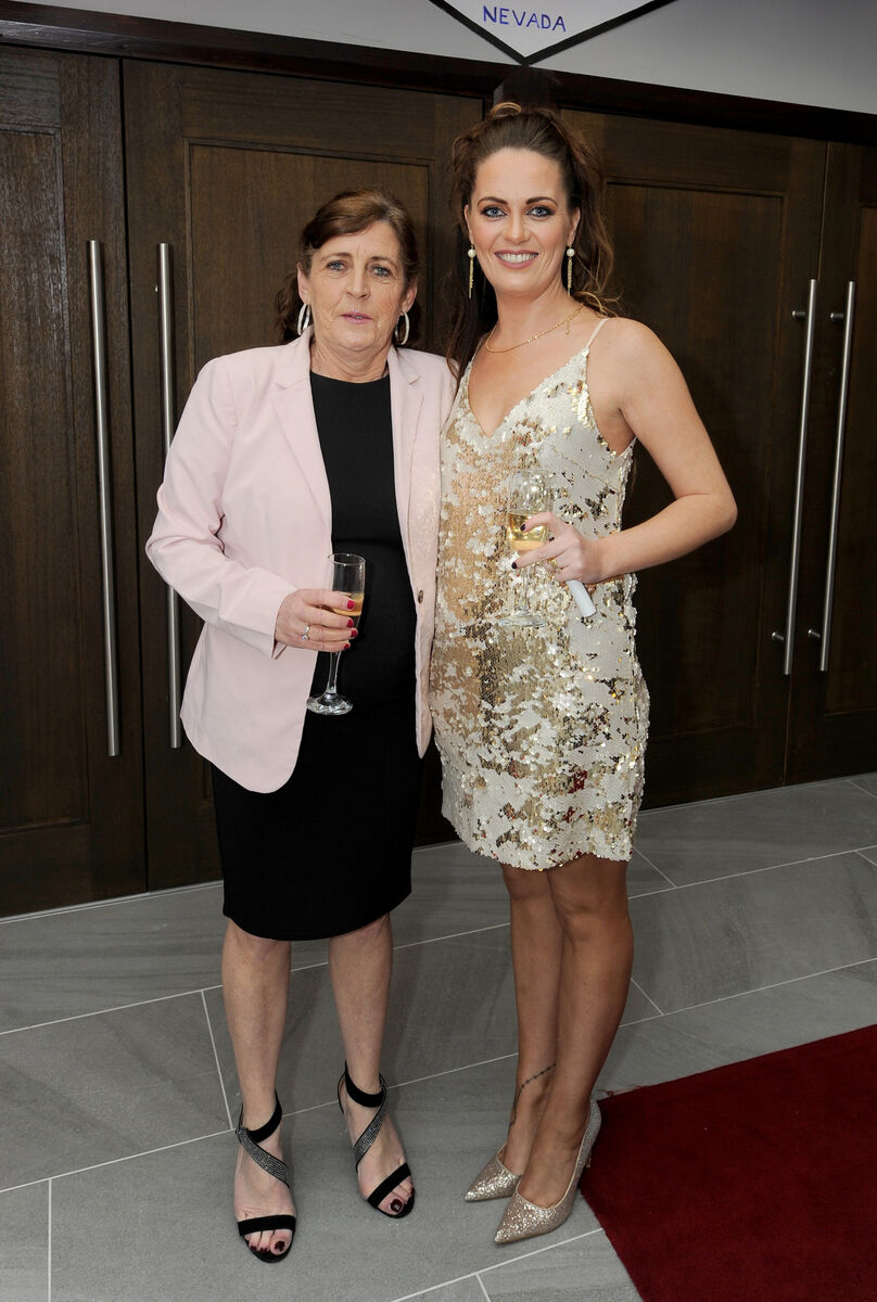 Eleanor Brady and Clare O'Driscoll from Cobh pictured at the Sonas and Rainbow Club 'One Night in Vegas' fundraiser at the Carrigaline Court Hotel. Pic: Gavin Browne