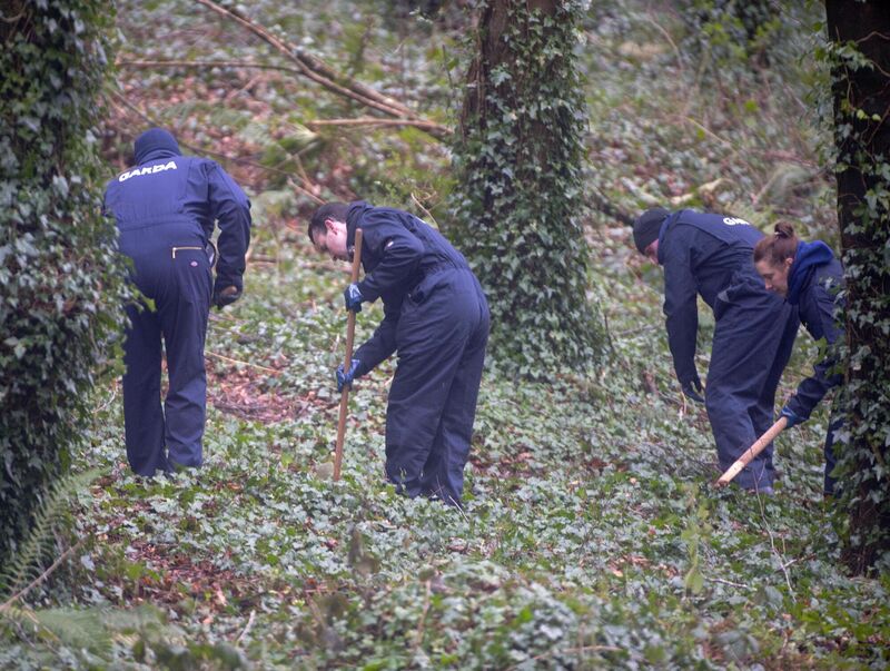 Gardai searching at Mitchel's Wood, Castlemartyr, for evidence. Pic Michael Mac Sweeney/Provision