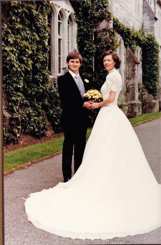 Patrick O'Shea and wife Miriam on their wedding day at UCC. Patrick O'Shea and wife Miriam on their wedding day at UCC.