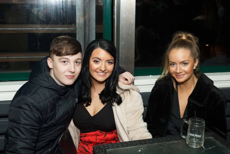 Ciaran O Neill, Ciara Fennessy, and Emily Hayes enjoying themselves in Suas. Credit: Damian Coleman. Ciaran O Neill, Ciara Fennessy, and Emily Hayes enjoying themselves in Suas. Credit: Damian Coleman.