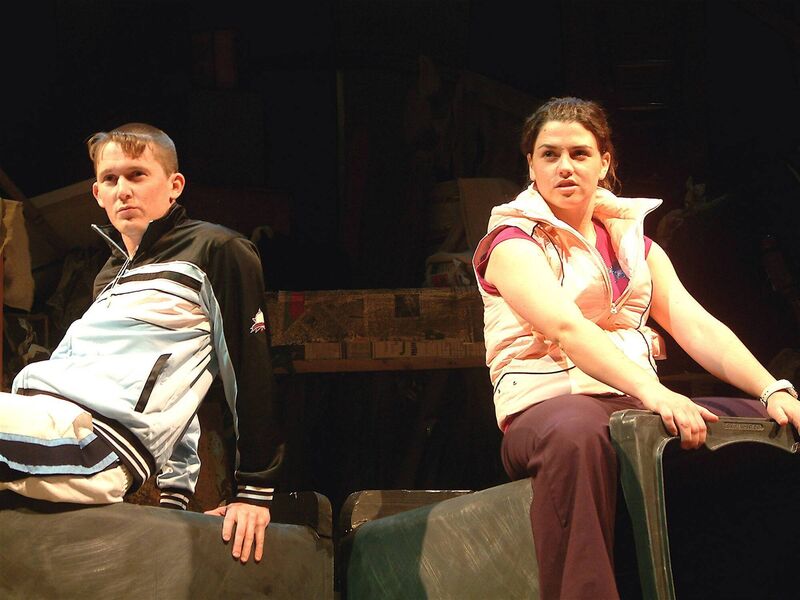 Shane Casey as Pig and Samantha Heaney as Runt in Disco Pigs by Enda Walsh at the Everyman in 2008.