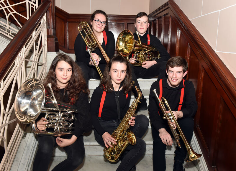 Members of Rebel Brass from left, Adahjo Duff, Caoimhe Barry ,Eimear Hallahan, Diarmaid Lucey and Shane RedmondPicture: Eddie O'Hare
