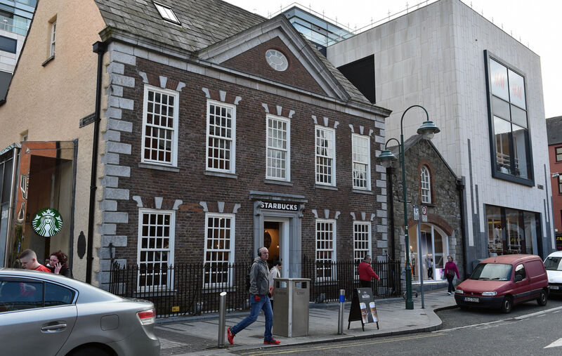 The Starbucks premises on Emmett Place was the site of the Cumberland rooms and in 1833, the Orange Order opened their first dedicated premises there. Picture: Eddie O'Hare The Starbucks premises on Emmett Place was the site of the Cumberland rooms and in 1833, the Orange Order opened their first dedicated premises there. Picture: Eddie O'Hare