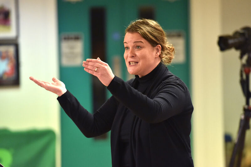 Choir master Rachel O’Brien wtih the Sonatinas Choir rehearsing at Gaelscoil Uí Drisceoil in Glanmire, Cork. Picture Dan Linehan Choir master Rachel O’Brien wtih the Sonatinas Choir rehearsing at Gaelscoil Uí Drisceoil in Glanmire, Cork. Picture Dan Linehan