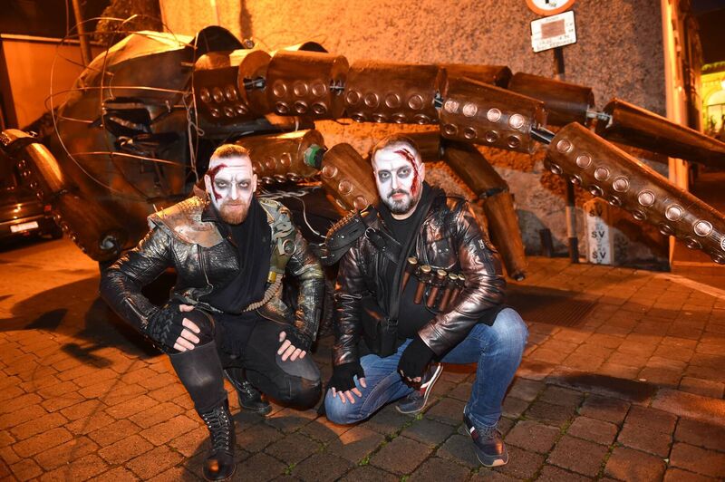 Anthony Rush and Mark Pachkevic with an 'octopus' car. Anthony Rush and Mark Pachkevic with an 'octopus' car.
