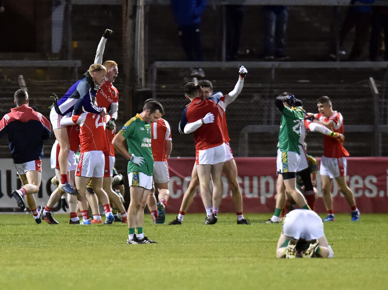 Dromtarriffe players celebrate after defeating Kilmacabea. Picture: Eddie O'Hare Dromtarriffe players celebrate after defeating Kilmacabea. Picture: Eddie O'Hare