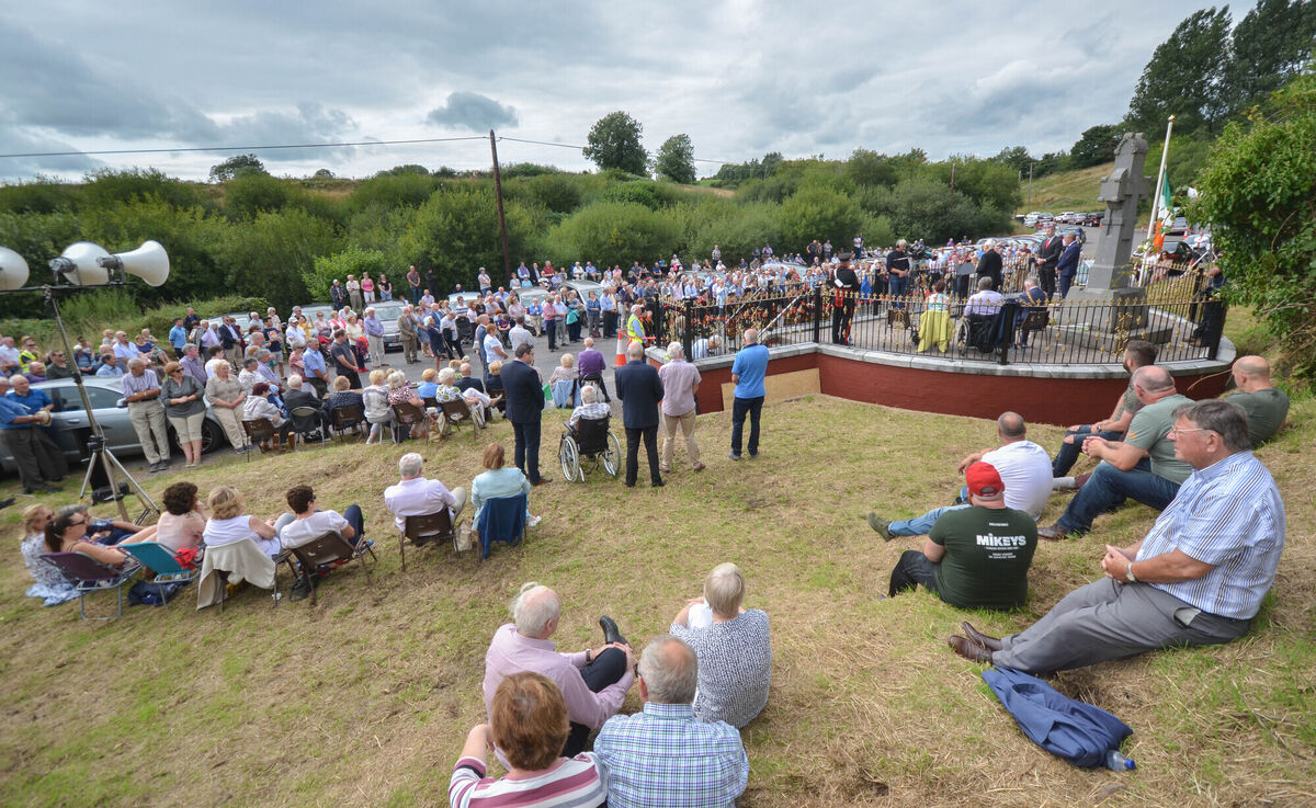 The scene at Béal na Bláth at the annual Michael Collins Commemorations this year where the oration was given by Minister Michael Creed TD. Picture: Howard Crowdy