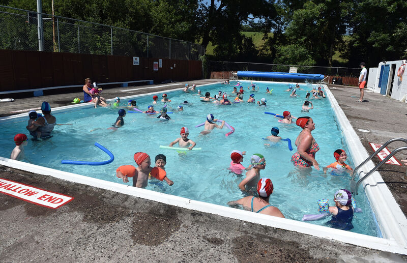 The community run outdoor swimming pool at Carrignavar (Carrig na BhFear) packed with swimmers enjoying the summer sunshine.Picture: Eddie O'Hare