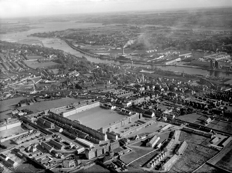 Collins Barracks, with Cork docklands in background in 1960. Ref. 464L Collins Barracks, with Cork docklands in background in 1960. Ref. 464L