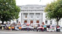 Pupils march on City Hall to show support for their Tank Field school