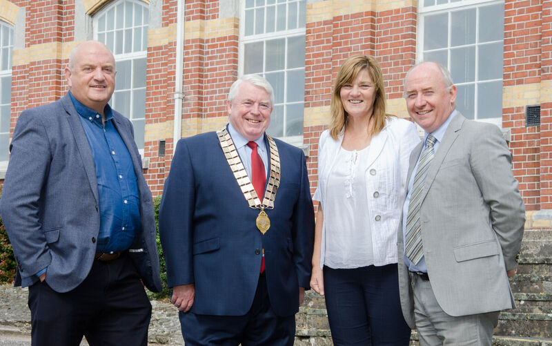 Diarmuid O'Donovan, Cork County GAA Board; Barry Hill, President of the North Mon PPU Grace O'Sullivan and Donal Ó Búachalla. Picture: Howard Crowdy