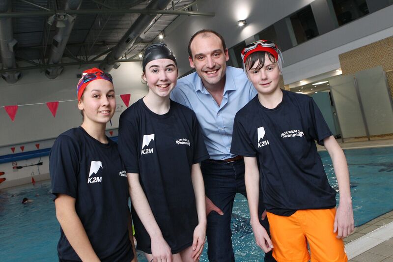 Olympic swimmer Andrew Bree pictured with Emily Jane O'Mahony, Clonakilty, Alex Ronan, 16, Cobh, and Liam Leisk, 12, Blarney, at the launch of Straight2Swimming, a new free swimming programme to help scoliosis sufferers. Pic Diane Cusack Olympic swimmer Andrew Bree pictured with Emily Jane O'Mahony, Clonakilty, Alex Ronan, 16, Cobh, and Liam Leisk, 12, Blarney, at the launch of Straight2Swimming, a new free swimming programme to help scoliosis sufferers. Pic Diane Cusack