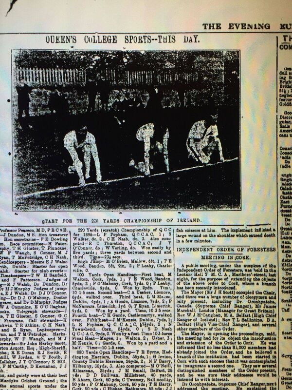 ECHOES OF THE PAST: A report on an athletics race at Queen’s College, now UCC, that same month.