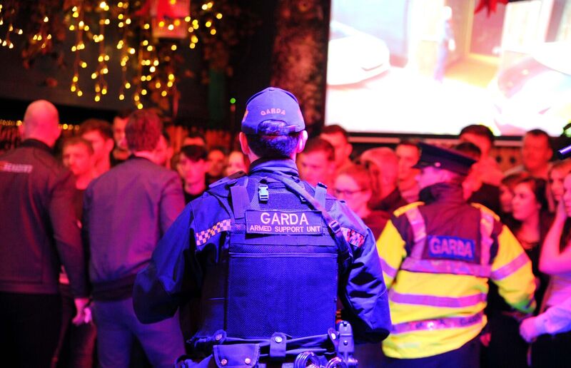 A member of the Armed Support Unit at the simulated scene in a nightclub during Operation City Safe, a critical incident operational response exercise involving multi agencies, in Reardens Complex. Picture: Denis Minihane.