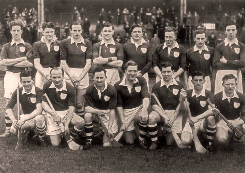 An Ireland hurling selection in 1954, featuring: (back row): John 'Jobber' McGrath, Terry Leahy, Bobby Rackard, Liam Dowling, John Doyle, Pat Stakletum, Paddy Kenny, Connie Murphy and (front row): Tim Flood, Christy Ring, Willie Walsh, Billy O'Neill, Tony O'Shaughnessy, Willie John Daly, Sean Duggan.