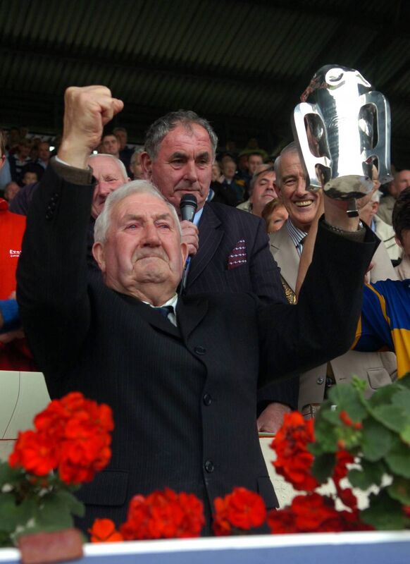 Carrigtwohill legend Willie John Daly with the county trophy after the club won the PIHC at Páirc Uí Chaoimh. Picture: Eddie O'Hare