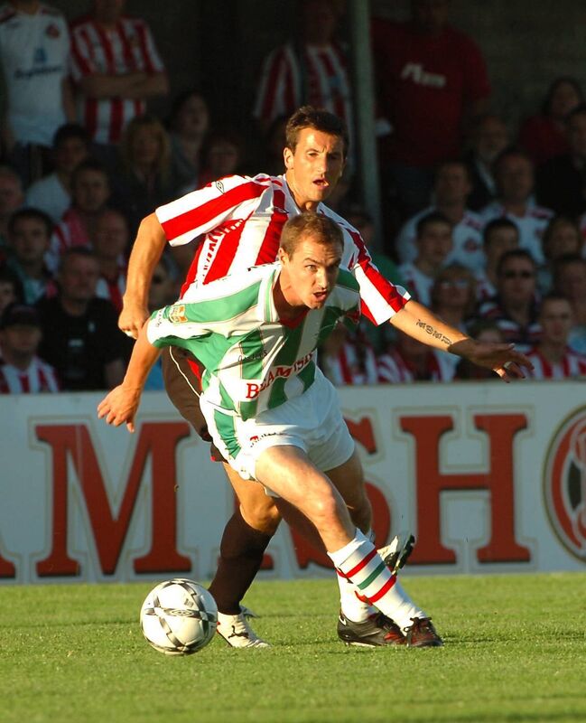 Liam Miller and Colin Healy battle for the ball in 2007. Picture: Brian Lougheed Liam Miller and Colin Healy battle for the ball in 2007. Picture: Brian Lougheed