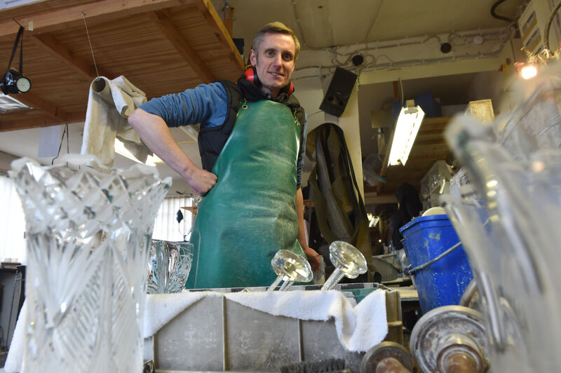 George showcasing his work. Picture Dan Linehan