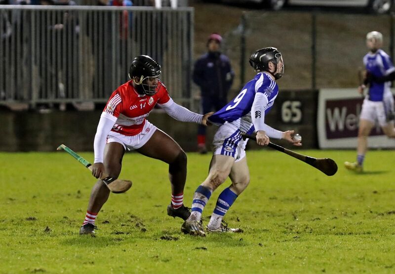 Arthur Nganou, Midleton CBC, takes on Liam Ó Riain, Mon AG. Picture: Jim Coughlan Arthur Nganou, Midleton CBC, takes on Liam Ó Riain, Mon AG. Picture: Jim Coughlan