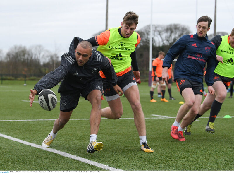 Simon Zebo in action against Liam Coombes at training. Picture: Diarmuid Greene/Sportsfile Simon Zebo in action against Liam Coombes at training. Picture: Diarmuid Greene/Sportsfile