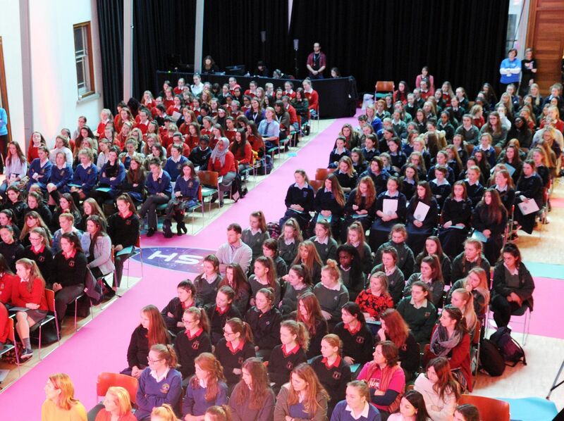 The large gathering listening to speakers at the I Wish STEM Showcase at City Hall, Cork. Picture: Denis Minihane.